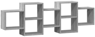 vidaXL Wandregal Grau Sonoma 129x18x42 cm Holzwerkstoff 853223