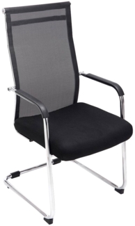 Besucherstuhl DAKAR - Stoff Schwarz 55x62x106.5 cm | Besucherstühle Konferenzstuhl Wartezimmerstuhl Bürostühle Bürostuhl Konferenzraum Wartezimmer