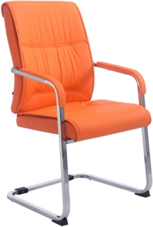 XL Besucherstuhl MIAMI - Kunstleder Orange 58x65x102 cm | Besucherstühle Konferenzstuhl Wartezimmerstuhl Bürostühle Bürostuhl Konferenzraum