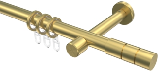 Gardinenstangen-Set Prestige Elanto 320 cm (geteilt in 2 x 160 cm), 1-läufig, 20 mm Ø Messing-Optik