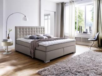 Boxspringbett >Lenno< in muddy - 182x117x211cm (BxHxT)