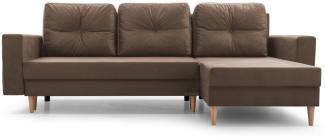 MOEBLO Ecksofa CARL, Ottomane Links als auch rechts montierbar Couch für Wohnzimmer, Schlafsofa Sofagarnitur Sofa Eckcouch L-Form Wohnlandschaft, mit Bettkasten und Schlaffunktion