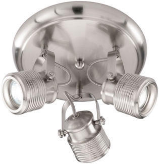 Deckenleuchte, 3 Flammig, nickel-matt, beweglich, D 25 cm