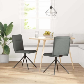 vidaXL Esszimmerstühle 2 Stk. Dunkelgrau Stoff 4101233