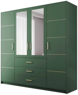 Beautysofa Kleiderschrank Kleiderschrank mit 4 türen BALI D4 Garderobenschrank mit Spiegel