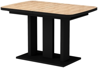 Esstisch Fenaro Goldkraft Eiche/Schwarz 120 x 80 cm 2 Teile Vicco