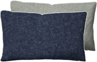 biberna Melange-Flanell Kopfkissenbezug 0840500 MELANGE UNI, marine, 1x 40x60 cm