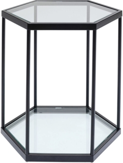 Kare Design Beistelltisch Comb Schwarz, Couchtisch, Glasplatte, modern, 55x55 cm