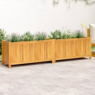 vidaXL Pflanzkübel mit Einlage 199x38,5x50 cm Massivholz Akazie 366443