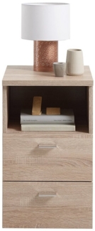 Lomadox Nachttisch CERNA-10, Nachtschrank Nachtkonsole, Eiche Nb, 35/61,5/39,9 cm