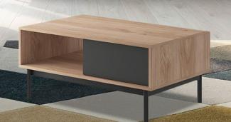 Couchtisch Basic Wohnzimmertisch 104x68cm jackson hickory graphit grifflos