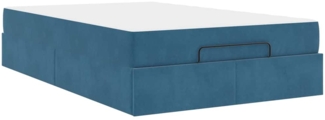 vidaXL Bettgestell mit Matratze mit Speicher Blau 140 x 190 cm Samt 3399562