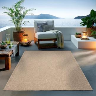 TaCa Home Teppich Outdoor & Indoor Teppich wetterfest Sisal-Jute-Optik, rechteckig, Höhe: 10 mm, Terrasse Balkon Garten Wohnzimmer Bad Küche, Fischgrät - 80x150cm