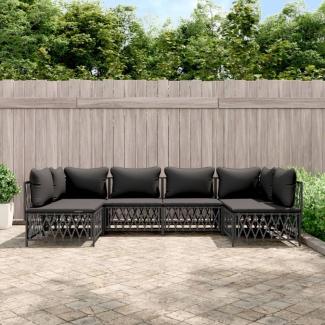 vidaXL 6-tlg. Garten-Lounge-Set mit Kissen Anthrazit Stahl