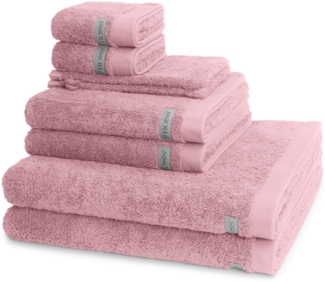 Ross Sinfonie 8 tlg. Frottier-Set - 2 X Handtuch (50 X 100cm), 2 X Duschtuch (70 X 140cm), 2 X Gästetuch (30 X 50cm), 2 X Waschhandschuh (16 X 22cm) - 500 g/m2 - Altrosa