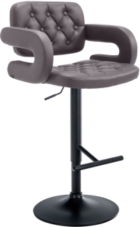 Barhocker BURID - Kunstleder Braun 62 x 55 x 103 cm Schwarz | Barstuhl Höhenverstellbar Mit Lehne Drehbar Tresenhocker Tresenstuhl Kneipenhocker