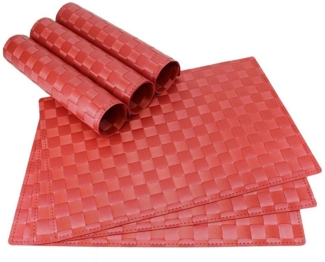 matches21 HOME & HOBBY Platzset Tischset MODERN bordeaux rot 6er Tischunterlage als Tischdeko, (6-St), modernes Esstisch Platzdeckchen als abwaschbarer Tischuntersetzer