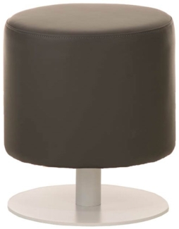 Sitzhocker - Max - Hocker Rundhocker Kunstleder Grau 38x38 cm