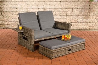 CLP Polyrattan Sofa Ancona 5mm,grau-meliert eisengrau