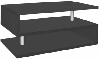 Dmora Couchtisch Natalia, Wohnzimmer-Couchtisch, niedriges Aufbewahrungselement, Couchtisch, 90x55x41 cm, Anthrazit