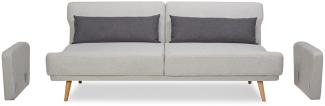 3-Sitzer Sofa mit Schlaffunktion und Hellgrau und Grau 214 x 86 x 83 cm