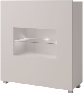 Kommode Calabrini BR01 (Farbe: Cashmere, mit weißer LED Beleuchtung)