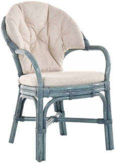 Krines Home Armlehnstuhl Klassischer Korbsessel Rattansessel Korb-Stuhl aus Natur-Rattan, gestäbt