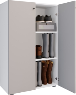 VCM Schuhschrank Lona 919206 Weiß / Grau H. 110 x B. 70 x T. 39 cm