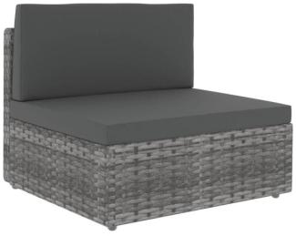 Modulares Mittelsofa Poly Rattan Grau