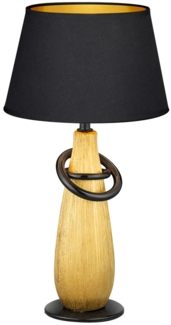 Tischleuchte, Gold, Keramik, Stoff schwarz, H 38 cm