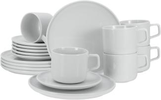 CreaTable 16736 Kaffeeservice Chef Collection für 6 Personen, Porzellan, weiß (1 Set, 18-teilig)