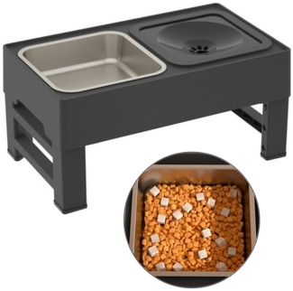 REDOM Futternapf Höhenverstellbarer Hundenapf Napfständer, Edelstahl, Spritzschutz Rutschfester Fressnapf für großen kleinen Hunde