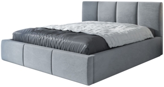 Polsterbett ORINO-OM 90x200 mit Bettkasten und Lattenrost. Farbe: Silber 15