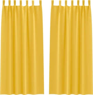 vidaXL Vorhänge mit Vorhängen 2 pcs Senfgelb Polyester 4107616