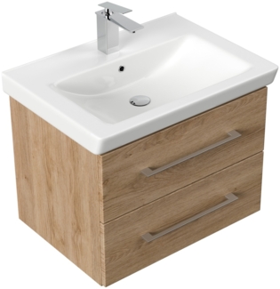 Badmöbel City 65cm mit V&B Subway 2.0 Waschbecken SoftClose eiche hell : Eiche hell