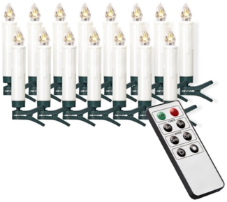IC Winterworld LED-Christbaumkerzen 15 kabellose LED Weihnachtsbaumkerzen mit Fernbedienung, Komplett-Set, flammenlose Kerzen mit Tropfen, perfekte Alternative zur Lichterkette