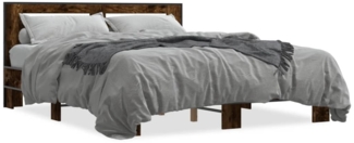 vidaXL Bettgestell Räuchereiche 150x200 cm Holzwerkstoff und Metall 3280099