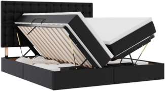 vidaXL Aufbewahrungsbett mit Matratze Schwarz 200 x 200 cm Kunstleder 3372181