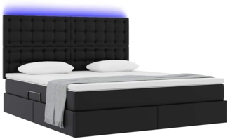 vidaXL Bett mit Stauraum und LED Schwarz 180 x 200 cm Kunstleder 3372313
