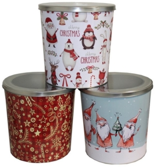 HTI-Living Vorratsdose Gebäckdose 3er Set Weihnachtsmotive, Metall, (Set, 3-tlg, 3 Dosen mit verschiedenen Motiven), Keksdose Gebäckdose