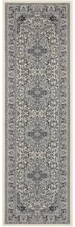 Orientalischer Kurzflor Teppich Skazar Isfahan Creme - 80x250x0,9cm