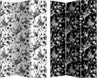 HTI-Living Paravent Paravent Black and White (Stück, 1 St, 1 Paravent), Raumteiler Sichtschutz Trennwand