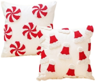 STILVORA Kissenbezüge Kissenbezug Kopfkissenbezug Weihnachtskissenbezug Dekokissen, (2 Stück), 45x45 cm Sofakissen Deko festliche Kissenhülle für Wohnzimmer Sofa