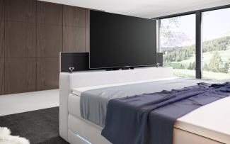 Boxspringbett Neptun mit TV Lift und RGB 140x200 Weiß H4