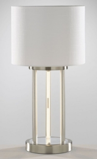casa NOVA Tischleuchte casa NOVA Tischleuchte DOMI DH 28x55 cm silber Tischlampe, Warmweiß