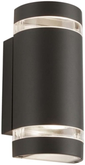 LED Wandleuchte, Grau, Aluminium, H 24 cm, OUTDOOR