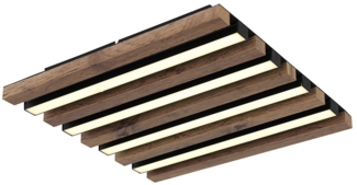 LED Deckenleuchte, Holzoptik, braun, L 30 cm