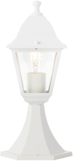 Brilliant spritzwassergeschützte Pollerleuchte - Sockelleuchten für Außen - 1x E27 max. 40W - für den Garten aus Metall/Glas, in weiß - 37 Höhe