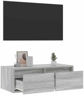 vidaXL TV-Schrank mit LED-Leuchten Grau Sonoma 75x35,5x25 cm 860234