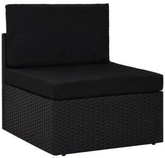 vidaXL Modulares Mittelsofa Poly Rattan Schwarz 49498